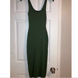 Green knit sleeveless dress
